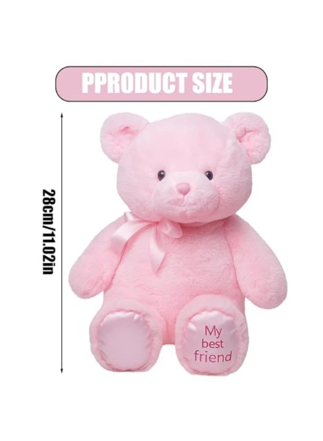 السيد باندا دمية دب تيدي بير، 28 سم دمية مخملية ناعمة - دمية محشوة محبوبة، رفيق محبوب للبنات والاولاد، لاعياد الميلاد والمناسبات الخاصة (وردي） - Image 2